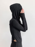 CURVED HEM CROP HOODIE