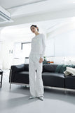white snap denim