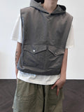 Crop Washer Pocket Hood Vest