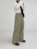 [premium] Stopper Rivet Nylon Wide Pants