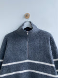 Stripe Half Zip-Up Knit