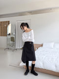 BUCKLE WRAP NYLON SKIRT
