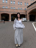 SWEAT SHIRRING MIDI SKIRT