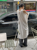 Backhaul Linen Sleeveless Flare One Piece