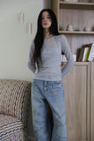 Root wide stud denim