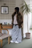 Leopard fur coat jacket