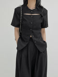Cord Half-Hole Bijo Short Sleeve Jacket