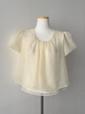 Organza Plain Layered Short Sleeve Blouse