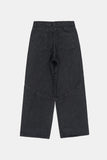 Incision snap cover wide denim pants
