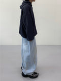 Oil wave denim pants