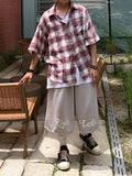 Mix Dirty Check Half Shirt