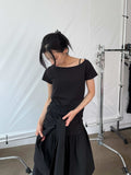 TIE WRAP MIDI SKIRT