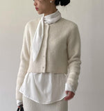 Mochi Angora Round Crop Cardigan
