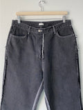 Reverse Cutting Black Denim