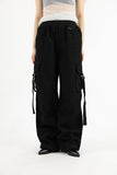 Low buckle banding denim pants