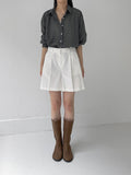 Basic Cotton Short Wide Pants