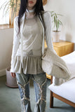 Pearling mesh flare sleeveless