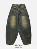 Ramie Brush Balloon Denim Pants