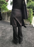 BELTED UNBAL STRIPE SKIRT
