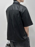 Brick Glossy Short Sleeve Overshirt