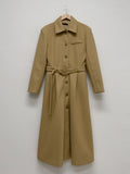 Belted Single Long One Piece Coat