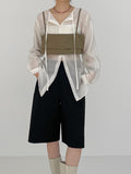 Strap See-Through Long Blouse