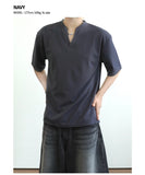 Basic twin open collar short sleeve