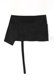 Suede layered wrap skirt