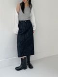 Selvedge H-line Banding Long Skirt
