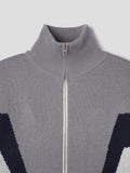 Rider High-Neck Knit Zip-Up