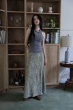 Pigment washing ribbed sleeveless