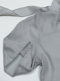 Balloon Tie Mock Neck Half Blouse
