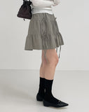 Frill Banding Flared Mini Skirt