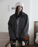full fur lining) Mild fleece blouson jacket