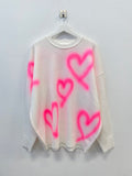 HAND-MADE heart painting knit