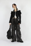 Fuse pocket black denim