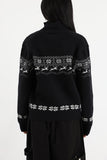 Nordic black knit zip-up