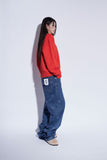 logo print denim