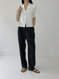[summer] Wrinkle free semi-wide slacks
