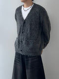 Mohair Two-Pocket Knit Cardigan