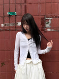 TWIST BUTTON V-NECK CARDIGAN