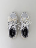 Lace & pearl ribbon shoes charm SET