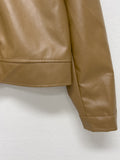 One-pocket single leather short jacket
