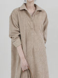 Lehen Collar Corduroy Long One Piece