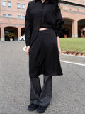 GLOSSY MIDI SKIRT