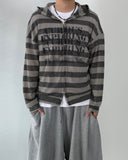 Summer Lettering Knit Hood Zip-Up
