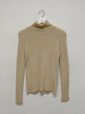 Slit Wool Turtleneck T-Shirt