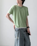 [1+1] Pastel Layered Short Sleeve T-shirt