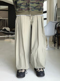 Multi-Tuck Nylon Balloon Pants