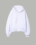 Double Button Hood Zip Up